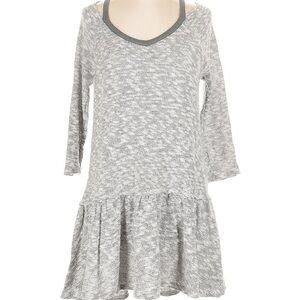 Anthropologie Saturday Sunday Gray Ruffle Hem Knit Casual Dress Women’s L